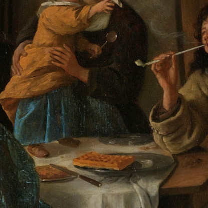 Scena Familiare Jan Steen jsn26 quadro stampato su tela