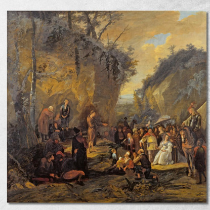 Giovanni Battista Predica Jan Steen jsn35 quadro stampato su tela