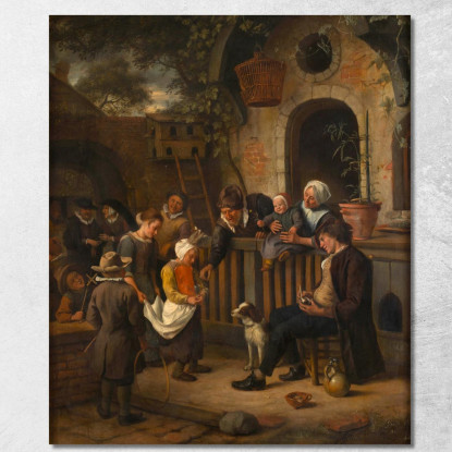Il Piccolo Questuante Jan Steen jsn36 quadro stampato su tela