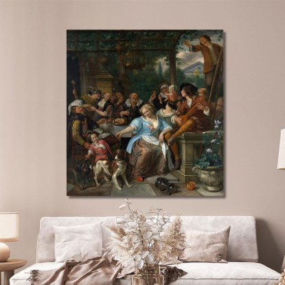 Allegra Compagnia Su Una Terrazza Jan Steen jsn37 quadro stampato su tela