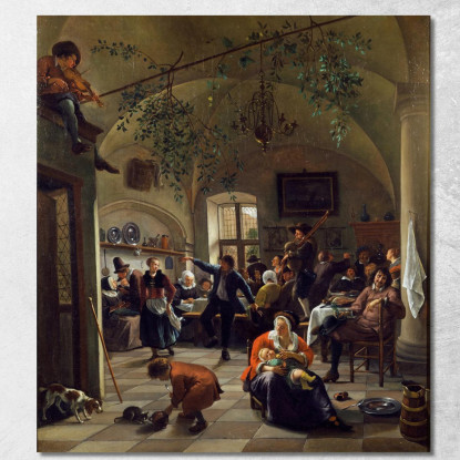 Festeggiamenti In Una Taverna Jan Steen jsn38 quadro stampato su tela
