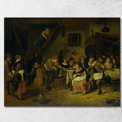 Matrimonio Contadino Jan Steen jsn41 quadro stampato su tela