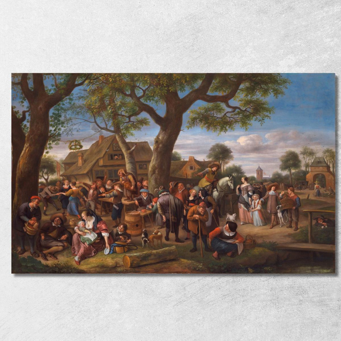 Contadini Che Si Divertono Fuori Da Un'Osteria Jan Steen jsn43 quadro stampato su tela