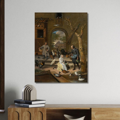 Ritratto Di Jacoba Maria Van Wassenaer (1654-1683) Noto Come 'Il Pollaio' Jan Steen jsn44 quadro stampato su tela