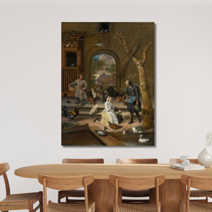 Ritratto Di Jacoba Maria Van Wassenaer (1654-1683) Noto Come 'Il Pollaio' Jan Steen jsn44 quadro stampato su tela