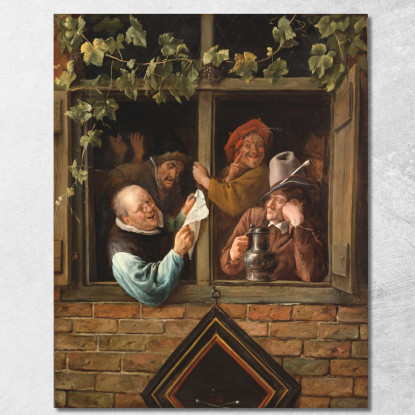 Retori A Una Finestra Jan Steen jsn46 quadro stampato su tela