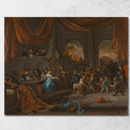 Sansone Offeso Dai Filistei Jan Steen jsn48 quadro stampato su tela