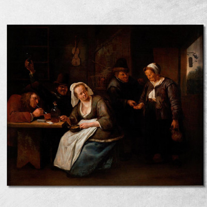 Scena Di Taverna Jan Steen jsn51 quadro stampato su tela