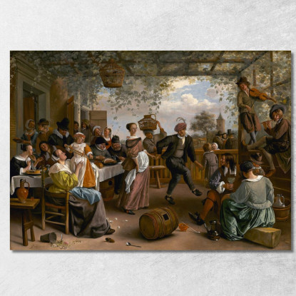 La Coppia Che Balla Jan Steen jsn56 quadro stampato su tela