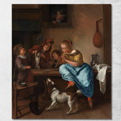 La Lezione Di Danza Jan Steen jsn57 quadro stampato su tela