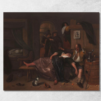 La Coppia Ubriaca Jan Steen jsn61 quadro stampato su tela