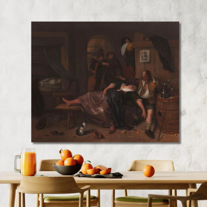La Coppia Ubriaca Jan Steen jsn61 quadro stampato su tela