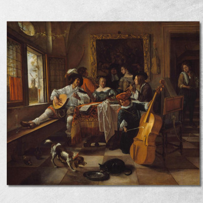 Il Concerto Di Famiglia Jan Steen jsn63 quadro stampato su tela