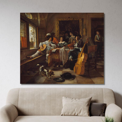 Il Concerto Di Famiglia Jan Steen jsn63 quadro stampato su tela