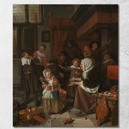 La Festa Di San Nicola Jan Steen jsn64 quadro stampato su tela