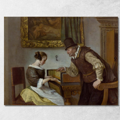La Lezione Di Clavicembalo Jan Steen jsn67 quadro stampato su tela