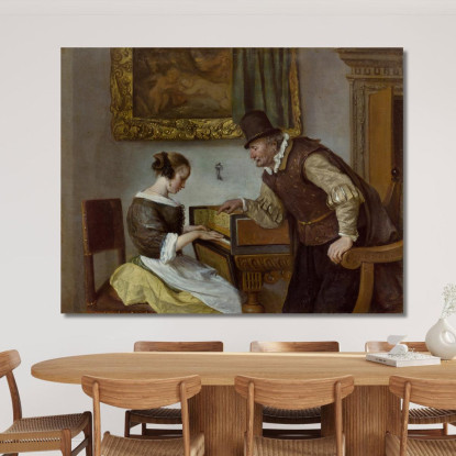 La Lezione Di Clavicembalo Jan Steen jsn67 quadro stampato su tela