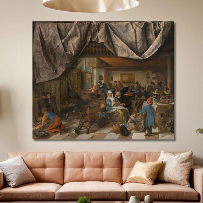 La Vita Dell'Uomo Jan Steen jsn68 quadro stampato su tela