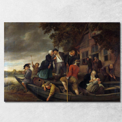 Il Ritorno Allegro A Casa Jan Steen jsn72 quadro stampato su tela