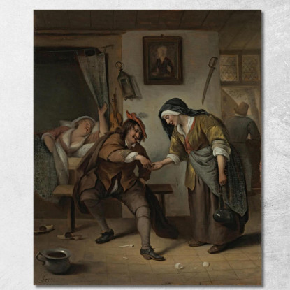 La Ruffiana Jan Steen jsn74 quadro stampato su tela
