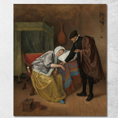 La Donna Malata Jan Steen jsn77 quadro stampato su tela