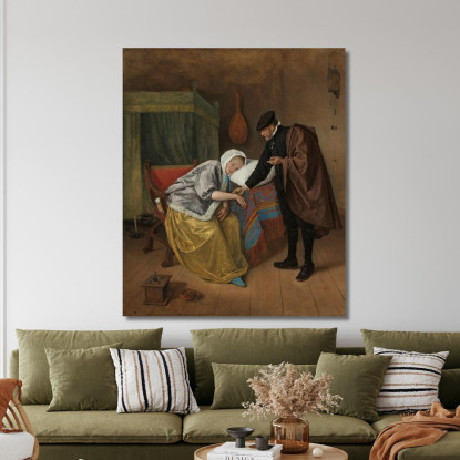 La Donna Malata Jan Steen jsn77 quadro stampato su tela