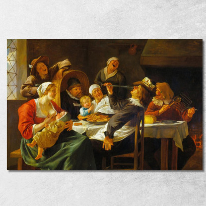 La Festa Della Dodicesima Notte Jan Steen jsn79 quadro stampato su tela