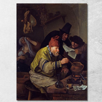 L'Alchimista Del Villaggio Jan Steen jsn80 quadro stampato su tela