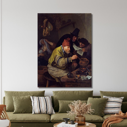 L'Alchimista Del Villaggio Jan Steen jsn80 quadro stampato su tela