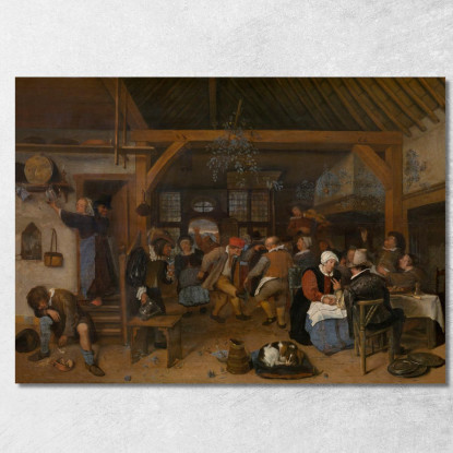 Il Banchetto Di Nozze Jan Steen jsn82 quadro stampato su tela