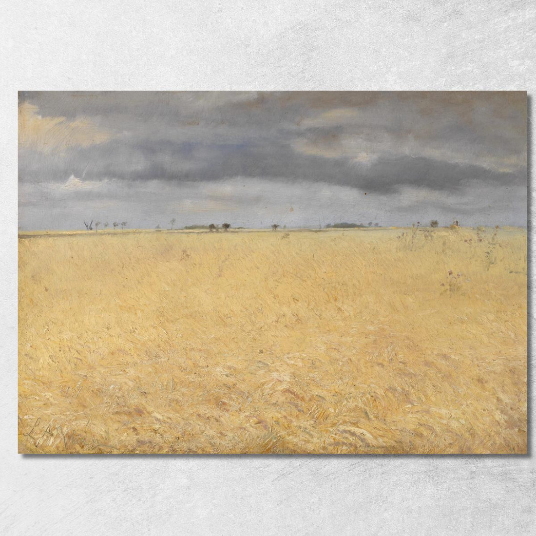 Un Campo Di Segale Vicino Al Villaggio Di Ring Laurits Andersen Ring lar3 quadro stampato su tela