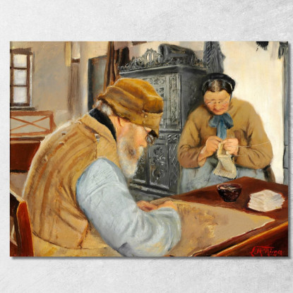 Contadini Nel Villaggio Di Ring Laurits Andersen Ring lar19 quadro stampato su tela