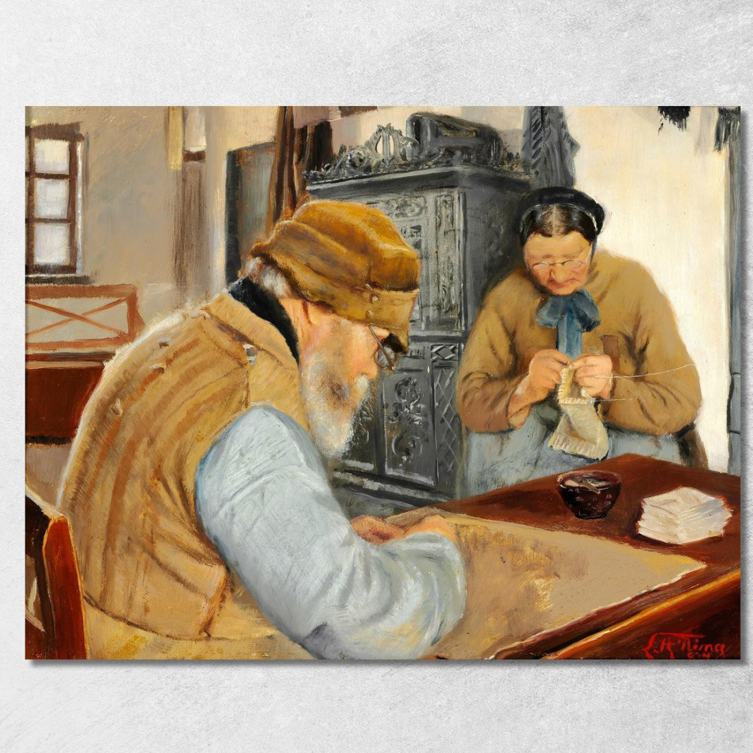 Contadini Nel Villaggio Di Ring Laurits Andersen Ring lar19 quadro stampato su tela