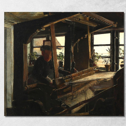 Interno Da Hanehoved Huse Villaggio Di Pescatori Nella Parrocchia Di Melby Laurits Andersen Ring lar20 quadro stampato su tela