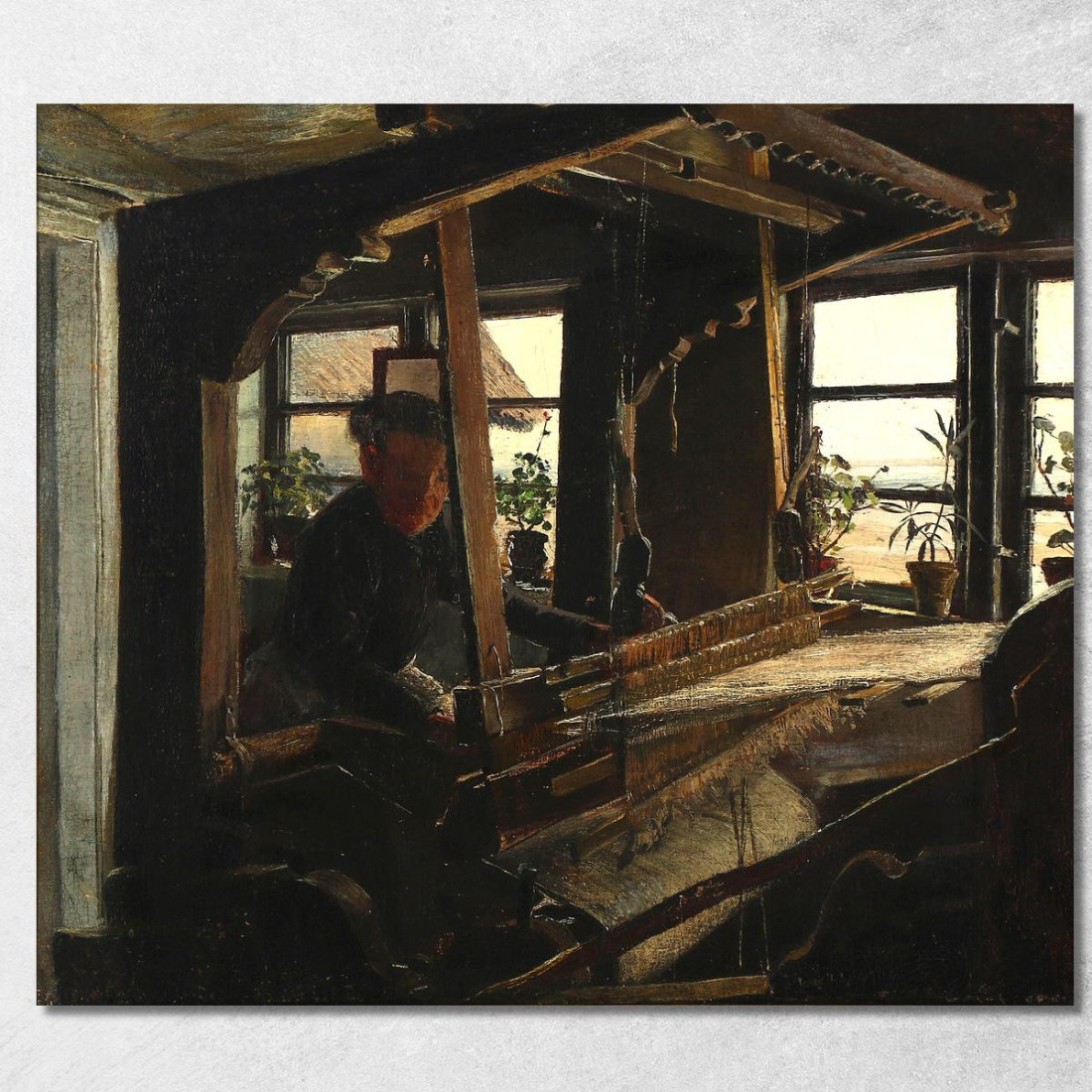 Interno Da Hanehoved Huse Villaggio Di Pescatori Nella Parrocchia Di Melby Laurits Andersen Ring lar20 quadro stampato su tela