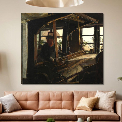 Interno Da Hanehoved Huse Villaggio Di Pescatori Nella Parrocchia Di Melby Laurits Andersen Ring lar20 quadro stampato su tela