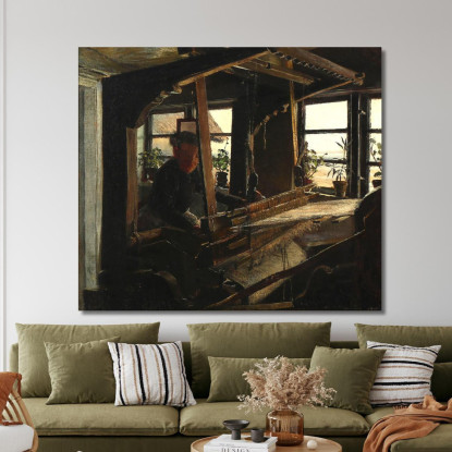 Interno Da Hanehoved Huse Villaggio Di Pescatori Nella Parrocchia Di Melby Laurits Andersen Ring lar20 quadro stampato su tela