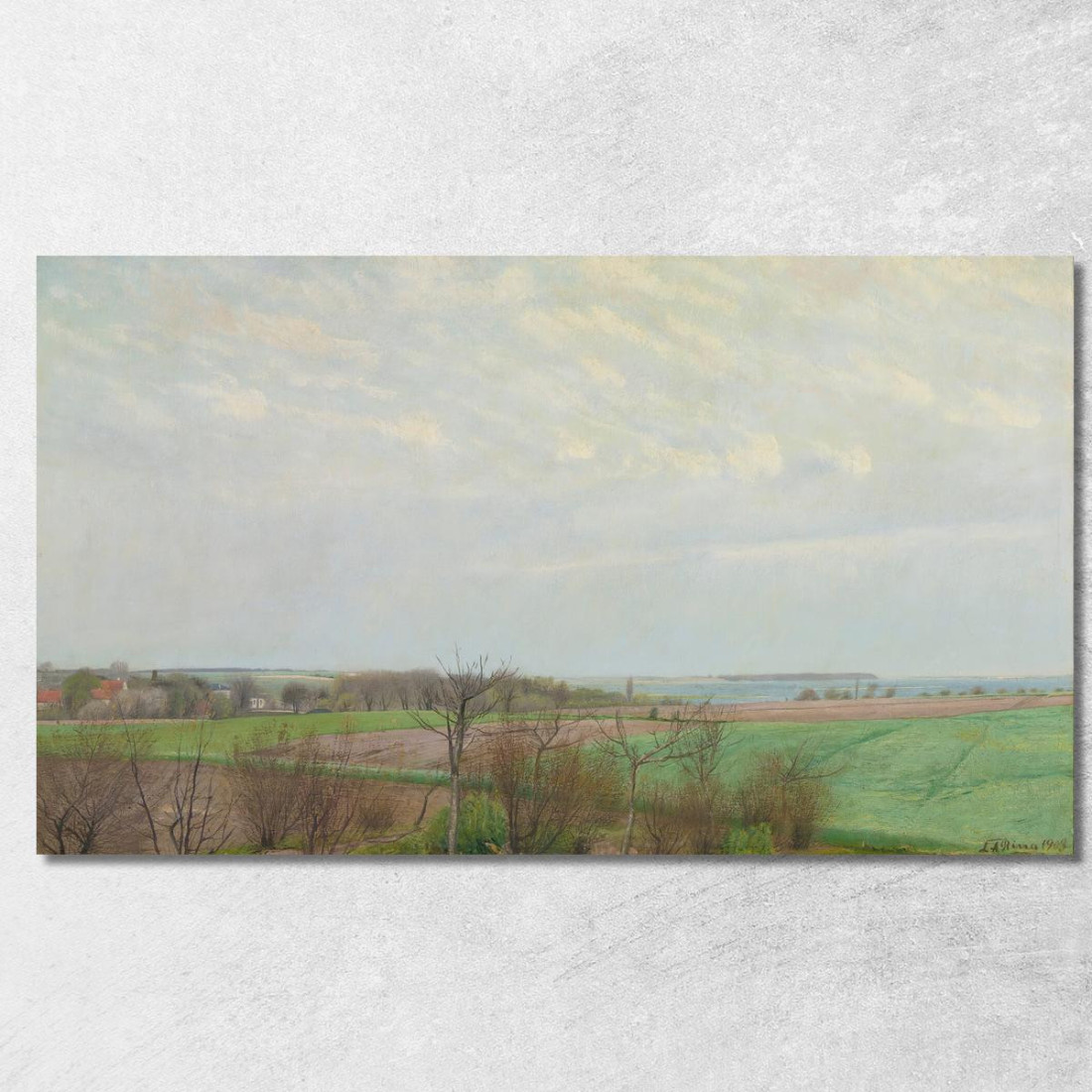 Vista Del Fiordo Di Roskilde All'Inizio Della Primavera Laurits Andersen Ring lar42 quadro stampato su tela