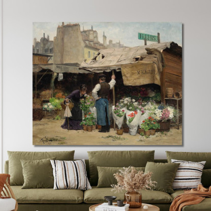 Al Mercato Dei Fiori Victor Gabriel Gilbert vgg7 quadro stampato su tela
