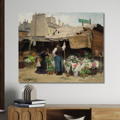 Al Mercato Dei Fiori Victor Gabriel Gilbert vgg7 quadro stampato su tela
