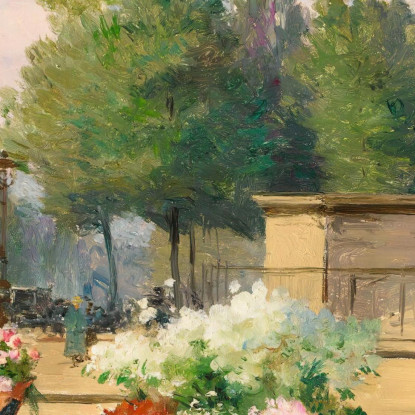 Venditrice Di Fiori Davanti Alla Chiesa Della Madeleine Parigi Victor Gabriel Gilbert vgg10 quadro stampato su tela