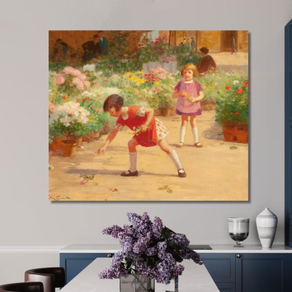 Raccolta Di Fiori Victor Gabriel Gilbert vgg11 quadro stampato su tela