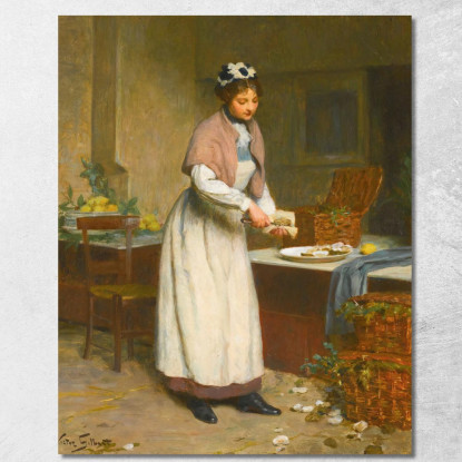 La Venditrice Di Ostriche Victor Gabriel Gilbert vgg16 quadro stampato su tela