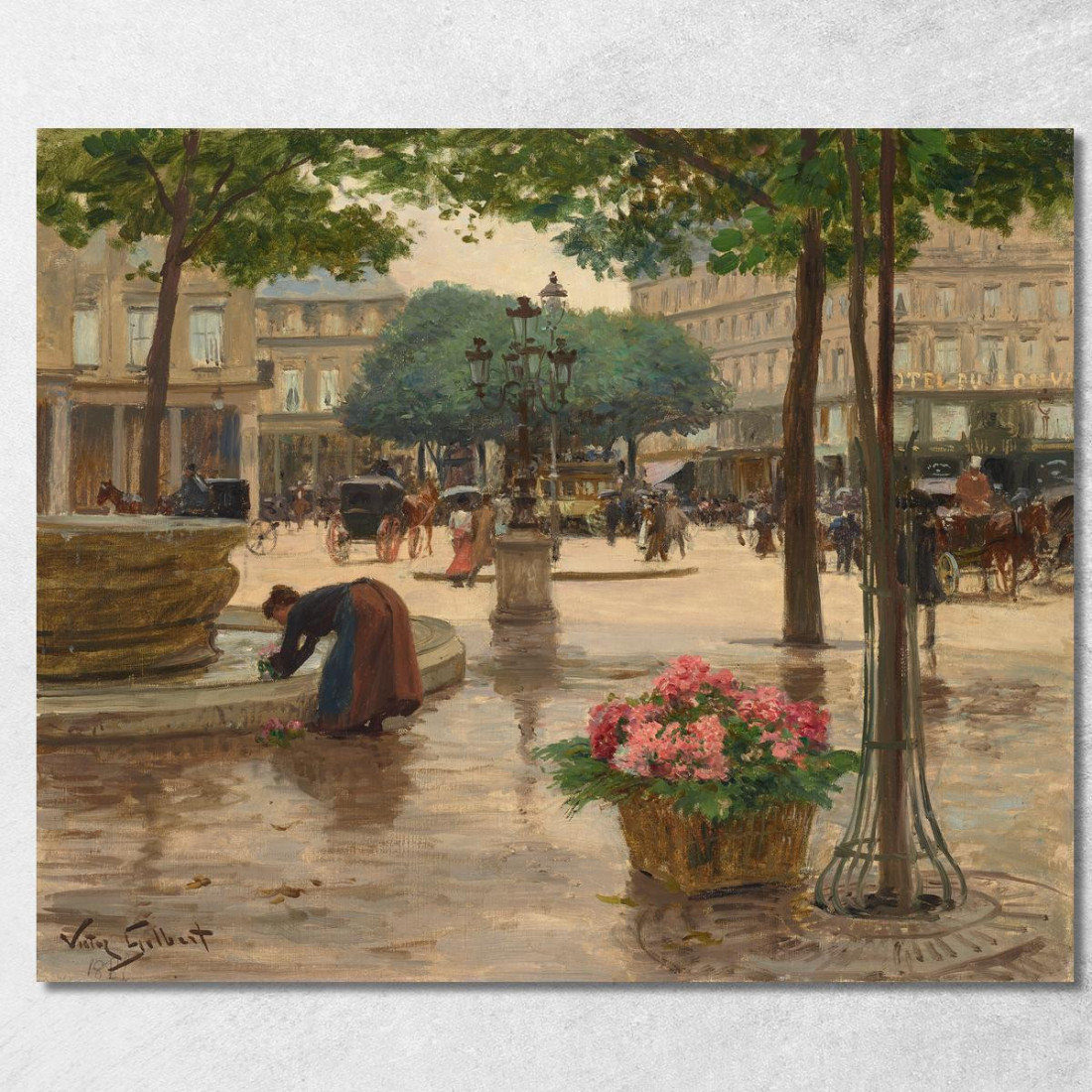 La Place Du Théâtre Français Victor Gabriel Gilbert vgg17 quadro stampato su tela