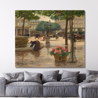 La Place Du Théâtre Français Victor Gabriel Gilbert vgg17 quadro stampato su tela