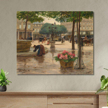 La Place Du Théâtre Français Victor Gabriel Gilbert vgg17 quadro stampato su tela