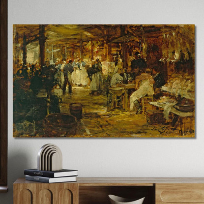 Il Mercato Della Madeleine Victor Gabriel Gilbert vgg22 quadro stampato su tela