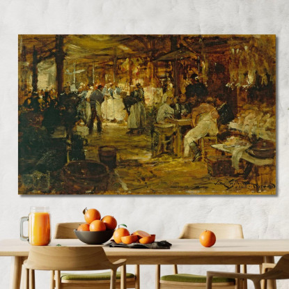 Il Mercato Della Madeleine Victor Gabriel Gilbert vgg22 quadro stampato su tela