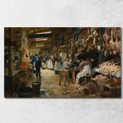 Il Mercato Parigino Victor Gabriel Gilbert vgg24 quadro stampato su tela