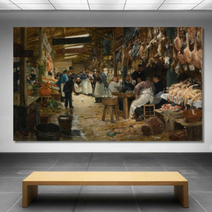 Il Mercato Parigino Victor Gabriel Gilbert vgg24 quadro stampato su tela